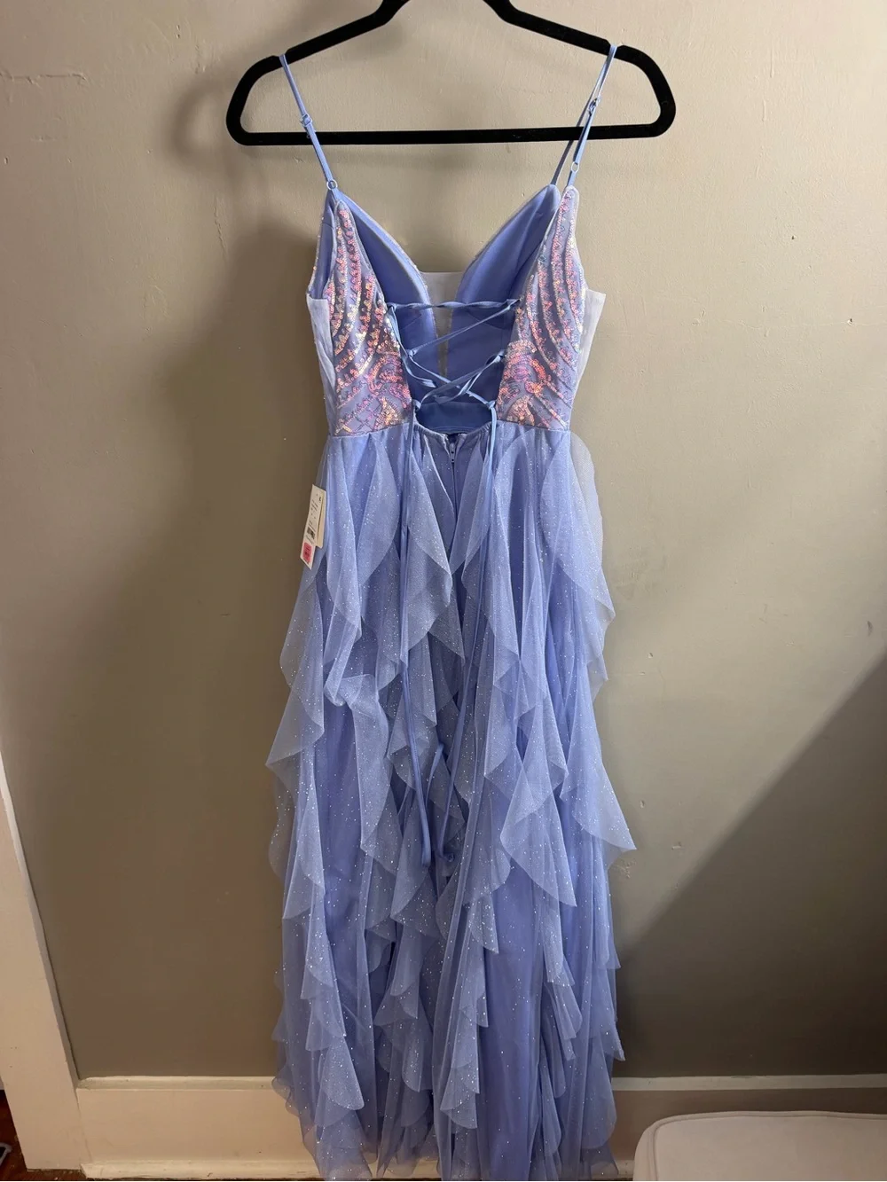 Lavender Sequin Ruffle Evening/Prom Dress